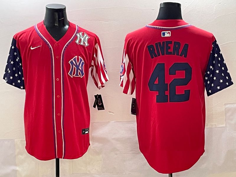 Men New York Yankees 42 Rivera Red a generation of national flags Jointly Name 2025 Nike MLB Jersey style 8